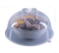 HomeVortex Copertura per microonde, resistente al calore, in plastica senza BPA, con ventilazione regolabile per il rilascio del vapore, design visivo trasparente, 22 x 11 cm