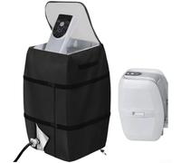HomeVortex Copertura per riscaldatore per vasca da bagno e spa, in poliestere 420D rivestito in argento, impermeabile, con coulisse, protezione per macchina termale, per riscaldatore esterno, grigio