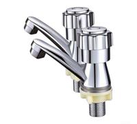 HomeVortex Coppia di rubinetti da bagno, 15 x 15 x 5 cm, in lega, controllo | Miscelatore singolo per acqua fredda per lavello da cucina, design moderno, installazione facile