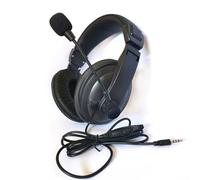 HomeVortex Cuffie da gioco cablate over-ear, con cancellazione del rumore, doppio jack da 3,5 mm, per console PC e laptop, auricolari regolabili e confortevoli, in ABS nero (foro singolo)