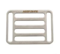HomeVortex Custode scorrevole per cintura per immersioni subacquee, fibbia laterale in acciaio inossidabile 316 per imbracatura da 5 cm, regolatore a scorrimento argento per attrezzatura subacquea