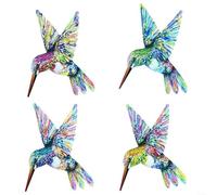 HomeVortex Decorazione artistica da parete a forma di colibrì in metallo 3D, per interni ed esterni, scultura a forma di uccello da giardino, recinto da appendere con gancio, per patio, portico