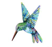 HomeVortex Decorazione artistica da parete in metallo 3D a forma di colibrì, per interni ed esterni, scultura a forma di uccello da giardino, con gancio, per patio, portico, soggiorno, camera da letto