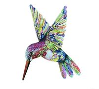 HomeVortex Decorazione artistica da parete in metallo 3D, a forma di colibrì, per interni ed esterni, scultura a forma di uccello da giardino, con gancio, per patio, portico, soggiorno, camera da