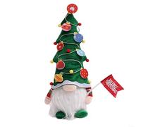 HomeVortex Decorazione tradizionale nordica in peluche fatta a mano, decorazione per la casa per le vacanze, ornamento scandinavo Tomte Figura da tavolo da esposizione 37 cm di altezza (verde)