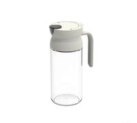 HomeVortex Dispenser di olio in vetro da 600 ml con apertura automatica a gravità, contenitore per condimenti da cucina a prova di perdite, per salsa di soia, aceto, design facile, grigio