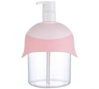 HomeVortex Dispenser di sapone in schiuma, 480 ml, contenitore trasparente per sapone liquido a pressione, con bocca larga, per lozioni shampoo da bagno, rimovibile, per una facile pulizia, (polvere)