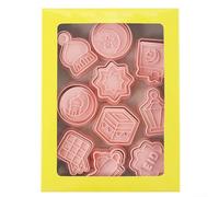 HomeVortex Eid Mubarak - Set di 10 formine per biscotti riutilizzabili in polipropilene, a forma di lanterna, luna, stella, per cottura al Ramadan, fondente e decorazioni,