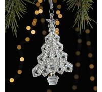 HomeVortex Elegante set di ornamenti natalizi in acrilico, a forma di stella, albero e angelo, decorazioni trasparenti da appendere, ciondoli per le vacanze, decorazione per la casa, albero e finestra