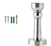 HomeVortex Fermaporta in acciaio inox, con forte tenuta magnetica e molla ammortizzante, montaggio a parete o a pavimento, per camera da letto di hotel, bagno, finitura spazzolata, 9,5 x 4,4 x 4 cm