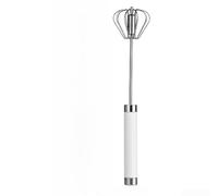 HomeVortex Frusta manuale per uova, in acciaio inox con manico in TPR, miscelatore a pressione per cottura, utensile da cucina, argento, 36 cm