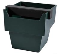 HomeVortex Grande contenitore trapezoidale per caffè, 1200 ml, con barra quadrata, base in silicone antiscivolo per un facile smaltimento del terreno, contiene 22 colpi, rimovibile per barista (verde