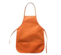 HomeVortex Grembiule senza maniche per bambini con tasche in tessuto non tessuto, per cucina, aula, pittura, artigianato, cucina, disegno, 36 x 48 cm, rosso (arancione)