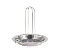 HomeVortex Griglia per pollo in acciaio al carbonio, griglia antiaderente per tacchino e verdure, pentole portatili da campeggio all'aperto con distribuzione uniforme del calore, argento, 17,5 x 17,5