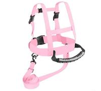 HomeVortex Imbracatura da sci per bambini, regolabile, in nylon, con maniglia di sollevamento, per pattinaggio, snowboard, pattinaggio, ciclismo, età 2-7 anni, nero (rosa)
