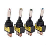 HomeVortex Interruttore a bilanciere a LED da 12 mm ASW-15D per SPST on/off, per TOGGLE, luce blu, 12 V 20 A, 3 pin, per controllo del cruscotto di imbarcazioni automobilistiche (rosso)