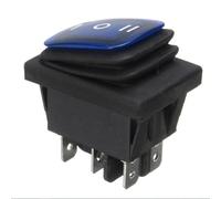 HomeVortex Interruttore a bilanciere on-off a 6 pin, 12 V CC, con luce a LED, impermeabile, per auto, barca, pannello di controllo del cruscotto, IP65, 16 A, 250 V CA (blu)