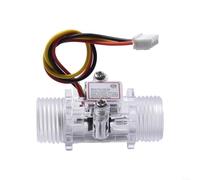 HomeVortex Interruttore sensore di flusso d'acqua G1/2 pollici, flussometro a turbina con effetto Hall, 1-30 L/min, DC 3,5-24 V, per distributore automatico di erogatori di scaldabagno (trasparente)
