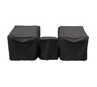 HomeVortex Kit di copertura per mobili da esterno, confezione da 3 coperture impermeabili per tavolo e sedie, in tessuto Oxford, 82 x 77 x 80 cm e 50 x 50 x 53 cm, protezione per patio e giardino nero