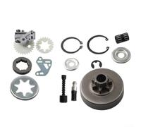 HomeVortex Kit pignone per cerchione tamburo frizione e olio per motosega MS380 MS381 038 038AV, parti di ricambio con cuscinetti a rullini E-Clips Rondelle compatibili con OEM 11196403200