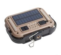 HomeVortex Lampada da lavoro solare a LED, lanterna da campeggio ricaricabile da 3600 mAh, con supporto per treppiede, power bank portatile impermeabile IPX4, 4 temperature di colore, per escursioni