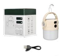 HomeVortex Lanterna da campeggio solare, con doppia sorgente luminosa, lampada LED ricaricabile USB e power bank, 4 modalità di illuminazione, impermeabile, per escursioni all'aperto, beige (C)