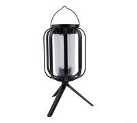 HomeVortex Lanterna solare da campeggio con treppiede staccabile, luce LED portatile impermeabile IPX4, sensore notturno on/off, 4 modalità, ricaricabile tramite USB, per escursioni all'aperto, colore