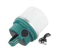 HomeVortex Lanterna solare portatile a LED ricaricabile tramite USB, 4 livelli di luminosità, lampada per tenda per campeggio, escursionismo, all'aperto, argento, verde, grigio (verde)