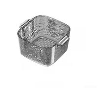 HomeVortex Lavabo a doppio strato con cestello di scarico, contenitore per la pulizia della cucina argento trasparente per ammollo e drenaggio efficienti, 18 x 16 x 10 cm (argento grigio)