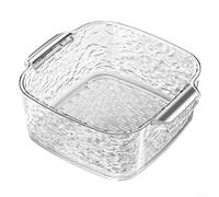 HomeVortex Lavabo per verdure a doppio strato con cestello di scarico, contenitore per la pulizia della cucina argento trasparente per ammollo e drenaggio efficienti, 18 x 16 x 10 cm (argento