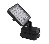 HomeVortex Luce da lavoro a 16 LED, per batteria agli ioni di litio da 18 V, torcia portatile con porta di ricarica USB, faretto in ABS per cantiere, illuminazione da campo e studio