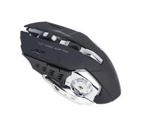 HomeVortex M500 Wireless Gaming, con Silent Click, Ricaricabile Ergonomico Ottico, Per PC Laptop Computer, Retroilluminazione LED E-Sports Design, Nero (nero)