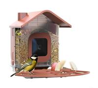 HomeVortex Mangiatoia per uccelli da esterno con alloggiamento per fotocamera per osservazione della fauna selvatica a prova di scoiattolo, design in ABS lavabile di grande capacità