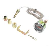 HomeVortex Manometro meccanico per acqua, 52 mm, per auto, navi, camion, 50-140 °C, con indicatore luminoso giallo, alloggiamento in metallo, cavo da 1,8 m e adattatori inclusi