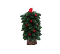 HomeVortex Mini albero di Natale artificiale da scrivania, decorazione per le vacanze, con base in legno, da tavolo, albero di pino, ornamento per la casa per interni e feste (grande)