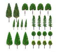 HomeVortex Modello misto in miniatura alberi treno paesaggio diorama decorazione realistica plastica paesaggio figure pollici verde dimensioni assortite 25pcs 0 98-5 12