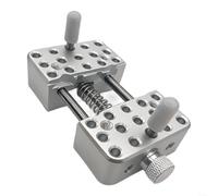 HomeVortex Morsa da tavolo, regolabile per mini trapano a pressione, in lega di alluminio 6061, 70 x 50 mm, per riparazione di gioielli e orologi, strumento per intaglio fai da te, argento