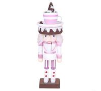 HomeVortex Ornamenti schiaccianoci in legno rosa da 26 cm, decorazioni natalizie tradizionali dipinte a mano, statuine di burattini per le festività e le decorazioni per la casa (A)