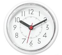 HomeVortex Orologio da parete impermeabile, silenzioso, movimento a spazzata per bagno e cucina, con gancio a ventosa e supporto girevole, in plastica ABS, bianco, 12,2 x 14,7 cm (A)