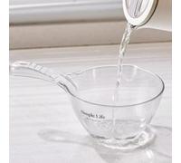 HomeVortex Paletta per acqua con manico lungo, mestolo in PET trasparente ispessito con ciotola profonda, per cucina, bagno, doccia, mestolo in plastica per lavare i capelli