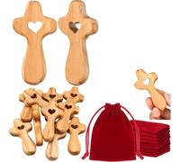 HomeVortex per croce a per cuore in d'Ulivo 3,5cm Battesimo per croce | perfetto battesimo, prima comunione, cresima, messaggio spirituale profondo, tocco personale