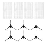 HomeVortex Per filtro HEPA e kit spazzole laterali per Vexilar W7/W9/W11/W15 e per aspirapolvere robot Cleanova, 4 filtri 6 spazzole parti di ricambio per una pulizia efficace degli angoli