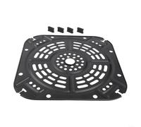 HomeVortex Piastra grill per friggitrice ad aria e piedini in gomma per AF080 2QT per mini friggitrice ad aria, padella in acciaio al carbonio con manico, rivestimento smaltato antiaderente, set di