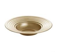 HomeVortex Piatto per pasta in acciaio inox, 26 cm, oro e argento, rotondo, per servire cucina occidentale, insalate, antipasti o dessert, design elegante per tavolo da pranzo domestico e speciale per