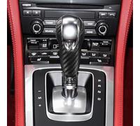 HomeVortex Pomello del cambio in fibra di carbonio, compatibile con Porsche 718 911 2010-2016, per panamera 2010-2016, per macan 2014-2021, finiture interne nere e rosse (nero)