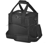 HomeVortex Portabevande isolato portatile, pieghevole, per bottiglie da 907 ml, porta tazze da caffè termico a prova di perdite, con manico e tracolla, per pendolari, picnic, viaggi su strada, nero