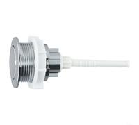 HomeVortex Pulsante singolo per serbatoio WC, in plastica ABS, parte di ricambio per cassetta del bagno, copertura in argento antiruggine, 10,4 x 3,6 cm, installazione per hotel