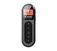 HomeVortex Radio FM compatta, portatile formato tascabile, lettore AM/FM con schermo retroilluminato, costruzione in ABS per viaggi, sport, natura, include cuffie da 3,5 mm, bianco