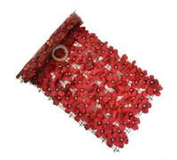 HomeVortex Recinzione artificiale per la privacy dei fiori di ciliegio, 0,5 x 1 m, bianco, rosa, rosso, per champagne, resistente ai raggi UV, in polietilene, siepe decorativa da giardino (rosso)