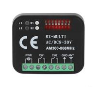 HomeVortex Ricevitore Wireless Multifrequenza 300-868MHz, per Garage Gate, Compatibile, con Nice Hormann per marantec FAAC, Rolling Fixed Code, AC/DC 9-30V, 2, Canale, 50m (nero)